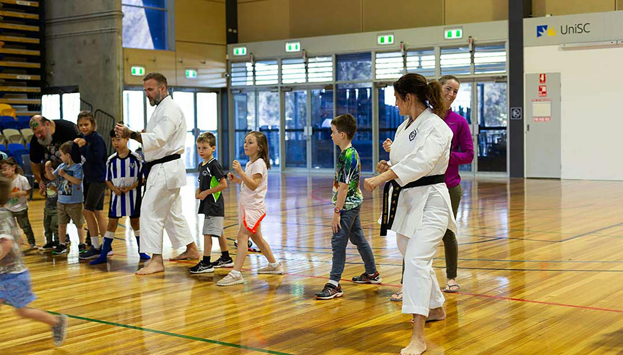 A free martial arts session at the Education Fair  Sunshine Coast