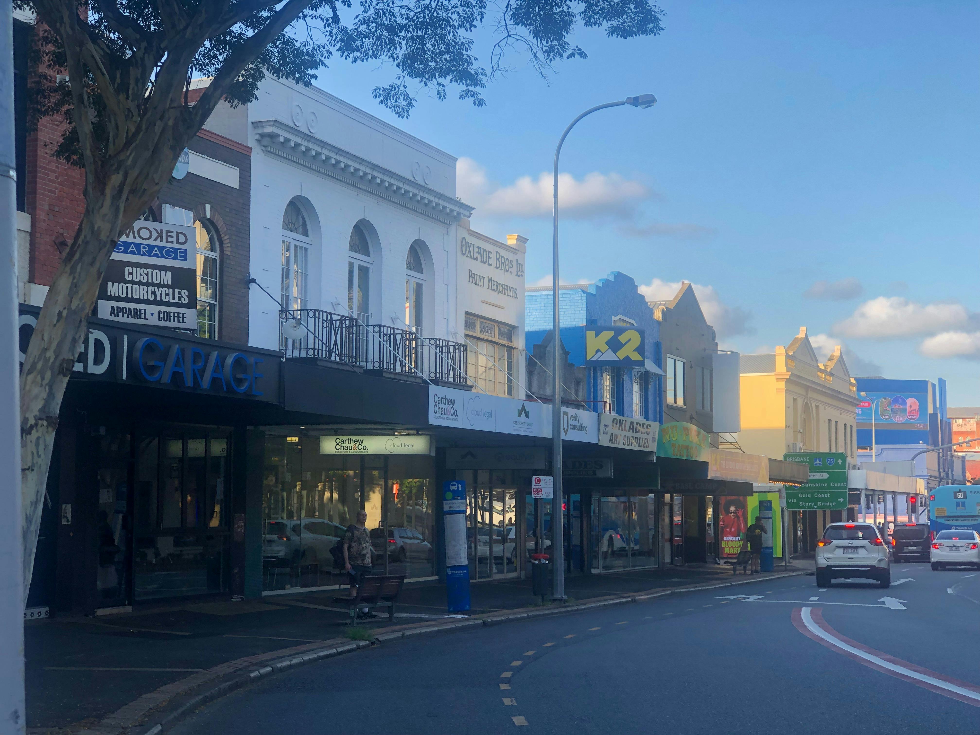 The streetscape of Wickha Street