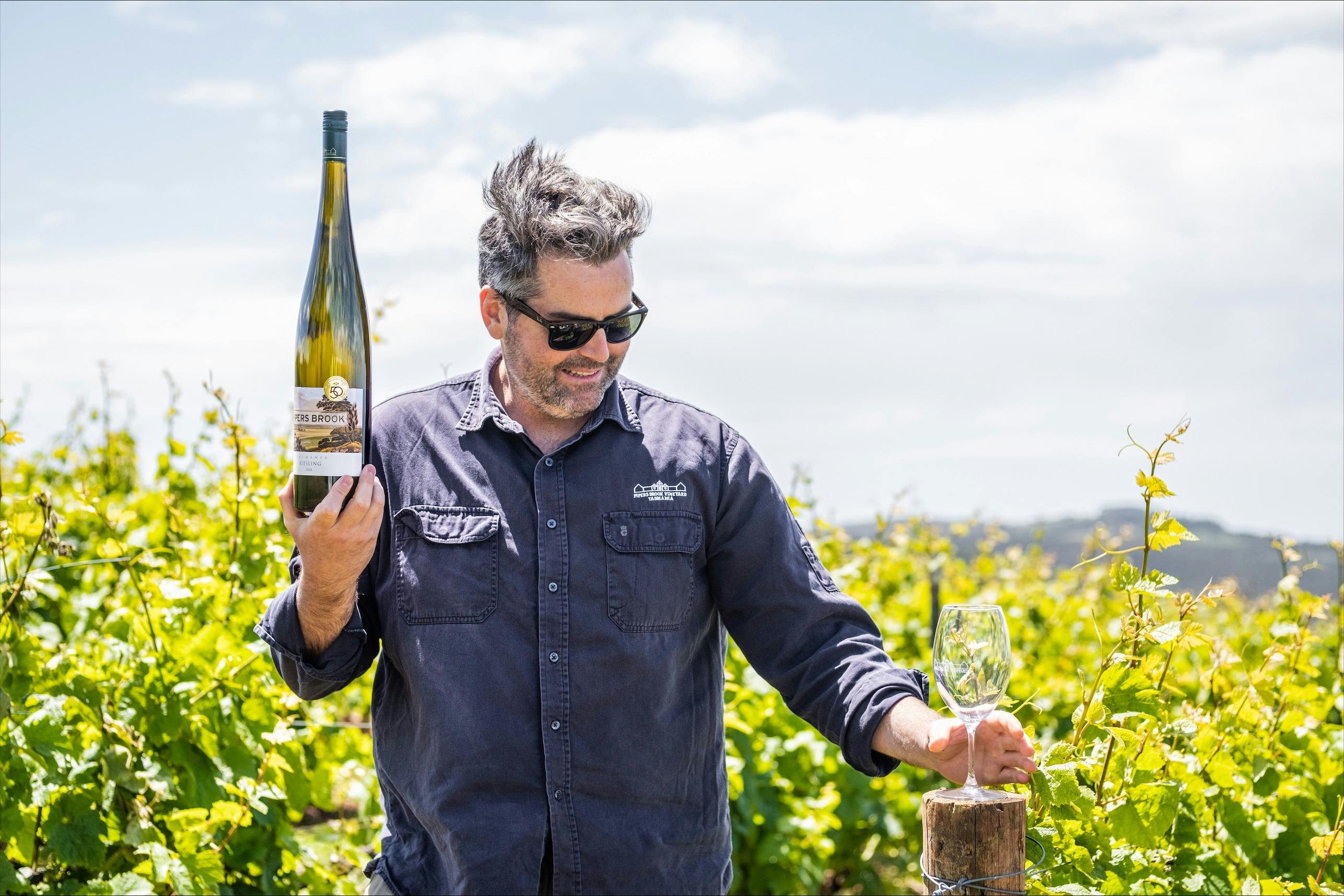 Winemaker in a vineyard