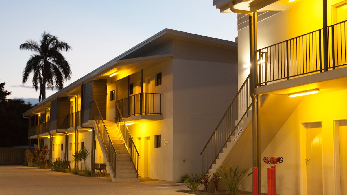 External Night Rear of Abode37 Motel