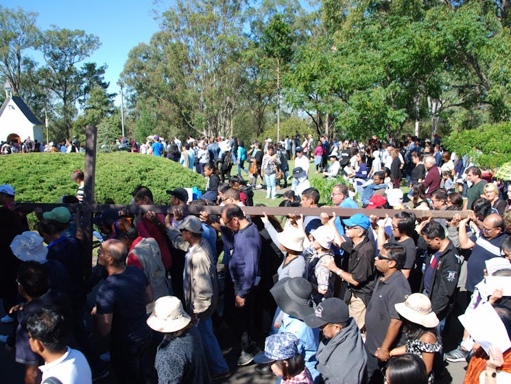 Stations of the Cross are held at 10am every Good Friday from the valley to the Shrine
