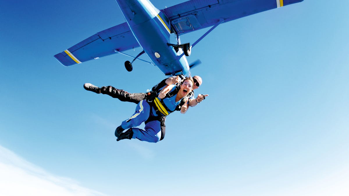 Exit the plane from up to 15,000 ft into an adrenaline filled freefall