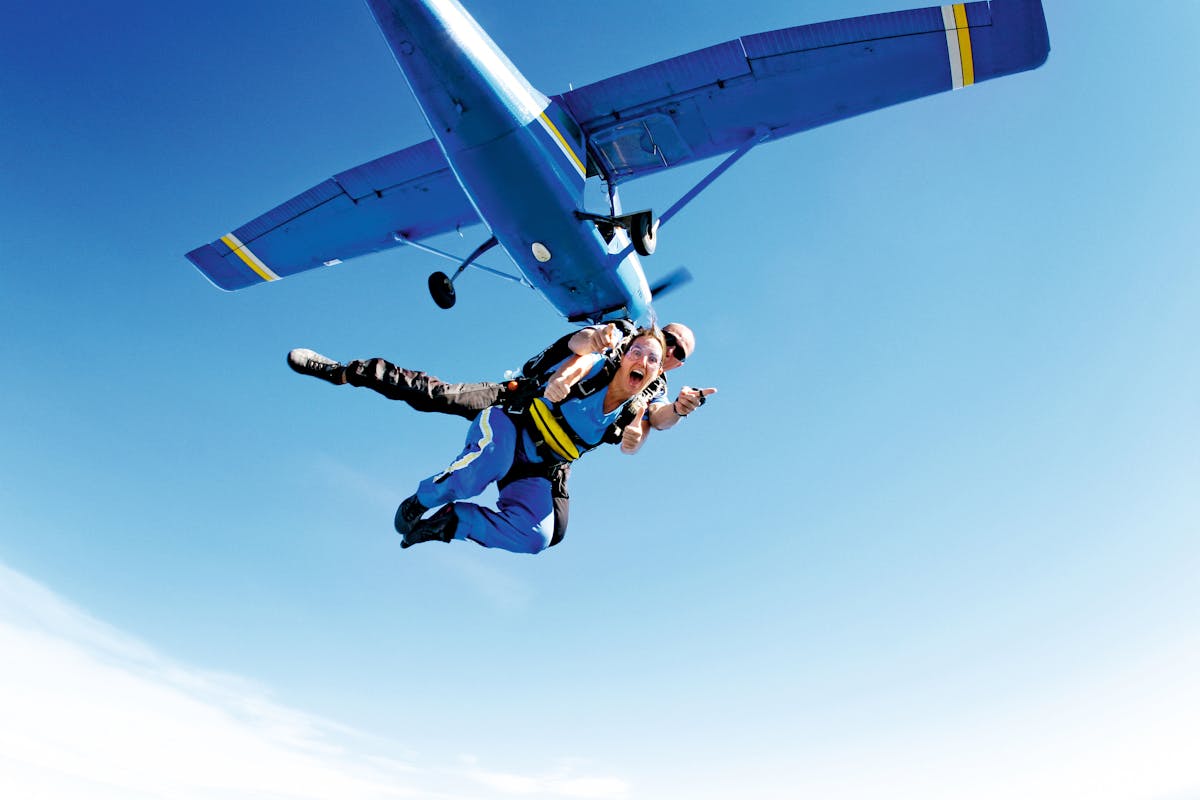 Exit the plane from up to 15,000 ft into an adrenaline filled freefall