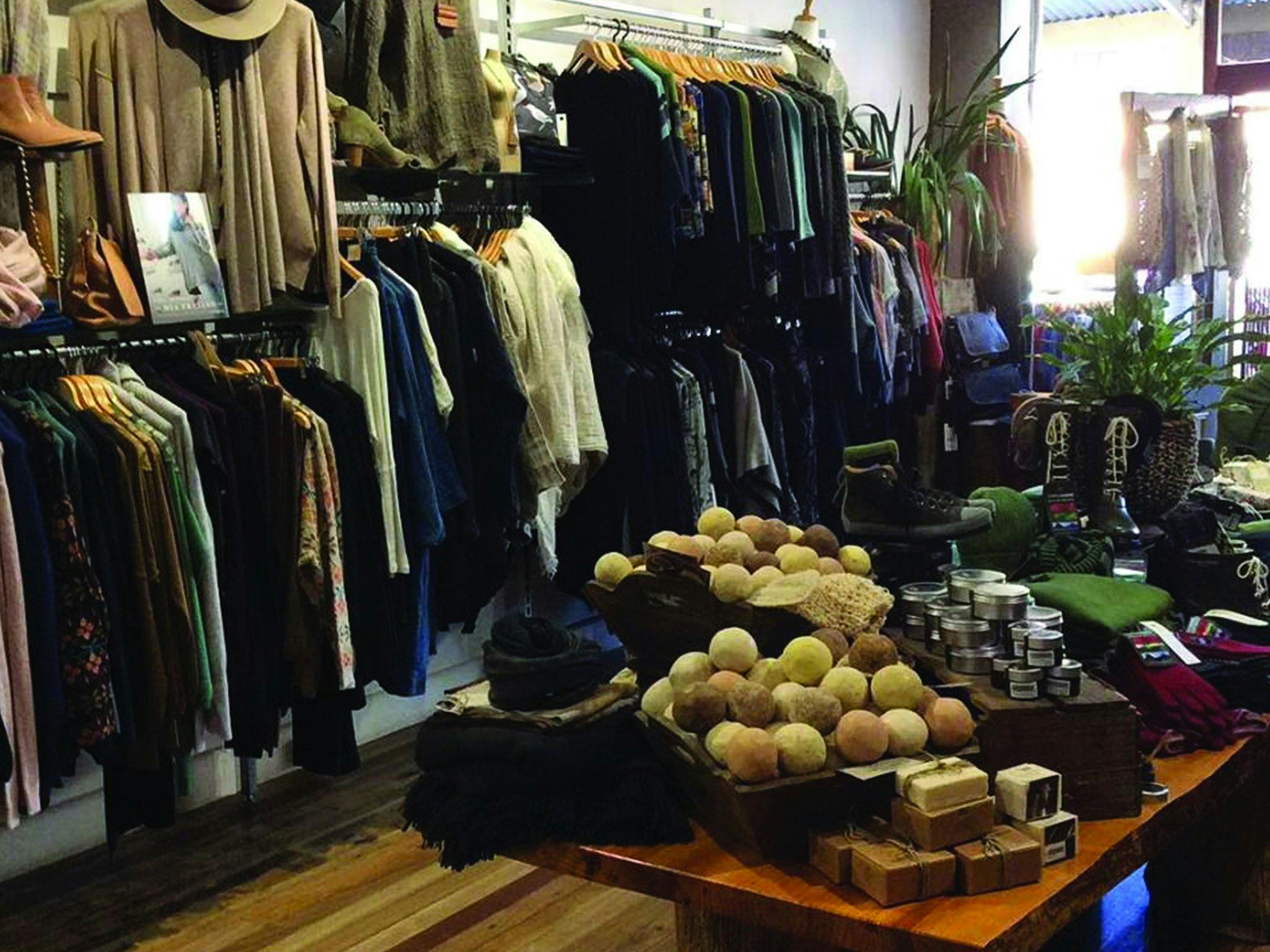 Snapshot of inside Dalcheri store showing wide variety of clothing and other ethically sourced items
