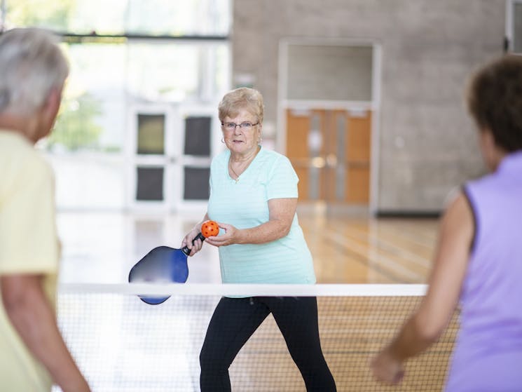 People playing Pickleball
