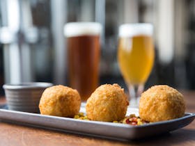 Deep fried mac and cheese balls!