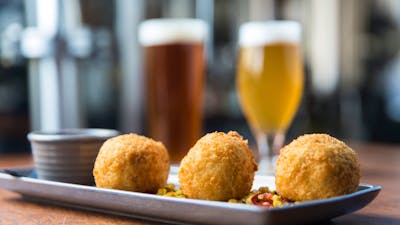 Deep fried mac and cheese balls!
