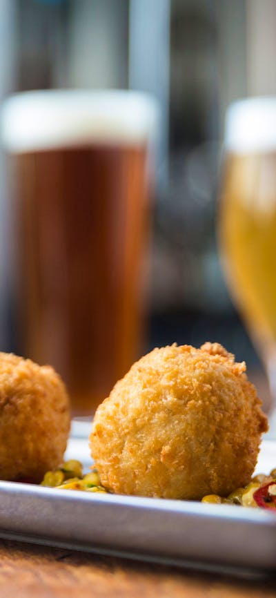 Deep fried mac and cheese balls!