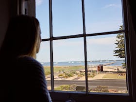 The view of the ocean from the upstairs landing in the Policeman's Apartment at the Customs House