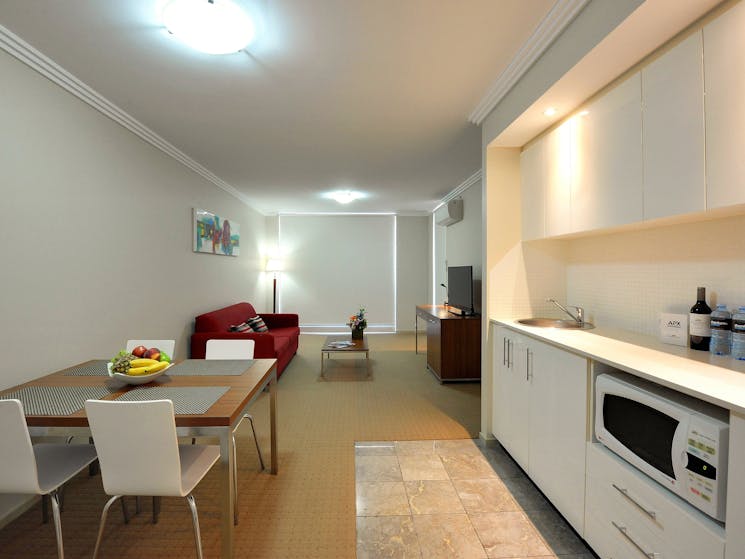 The One Bedroom Apartment enjoys a lavish, yet comfortable feel akin to a residential apartment.