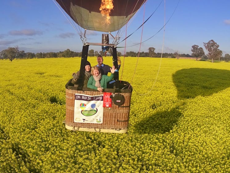 Guests enjoy getting low over the canola
