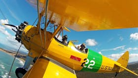 Flying in a WW2 open cockpit biplane
