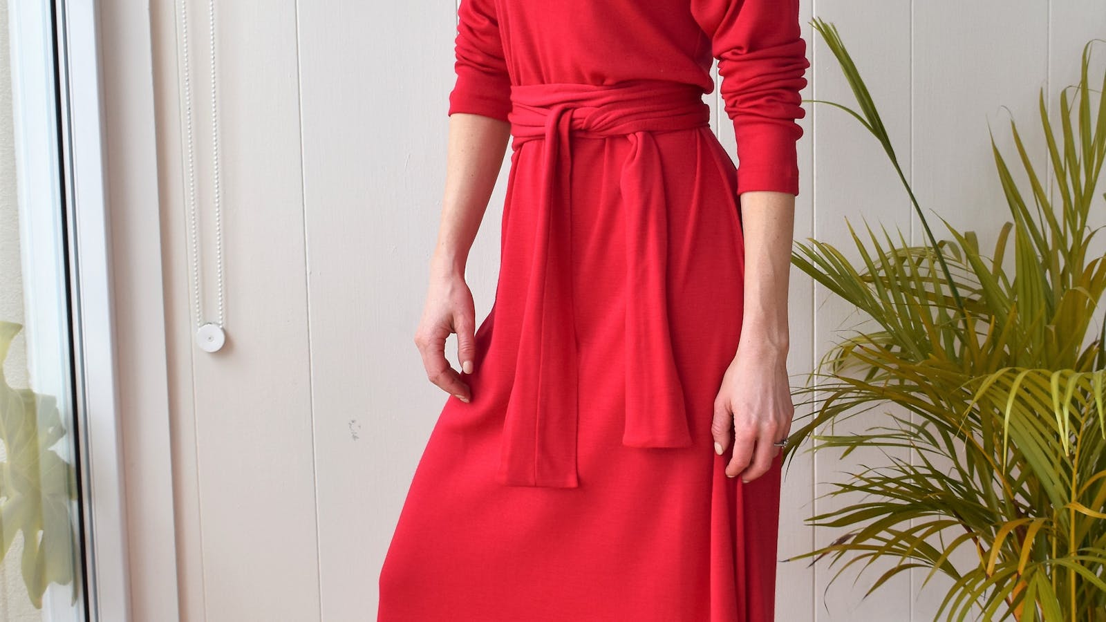 Scarlet wool Brooke dress , made in Tasmania