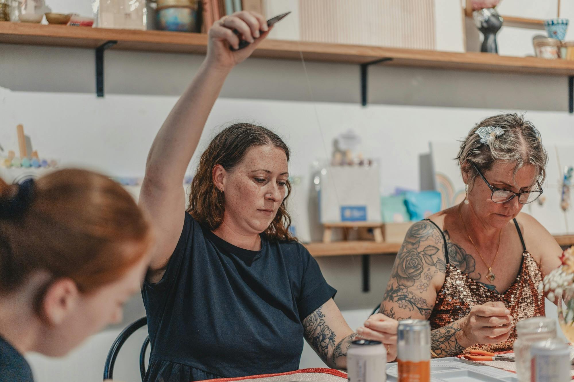 Women enjoying getting creative