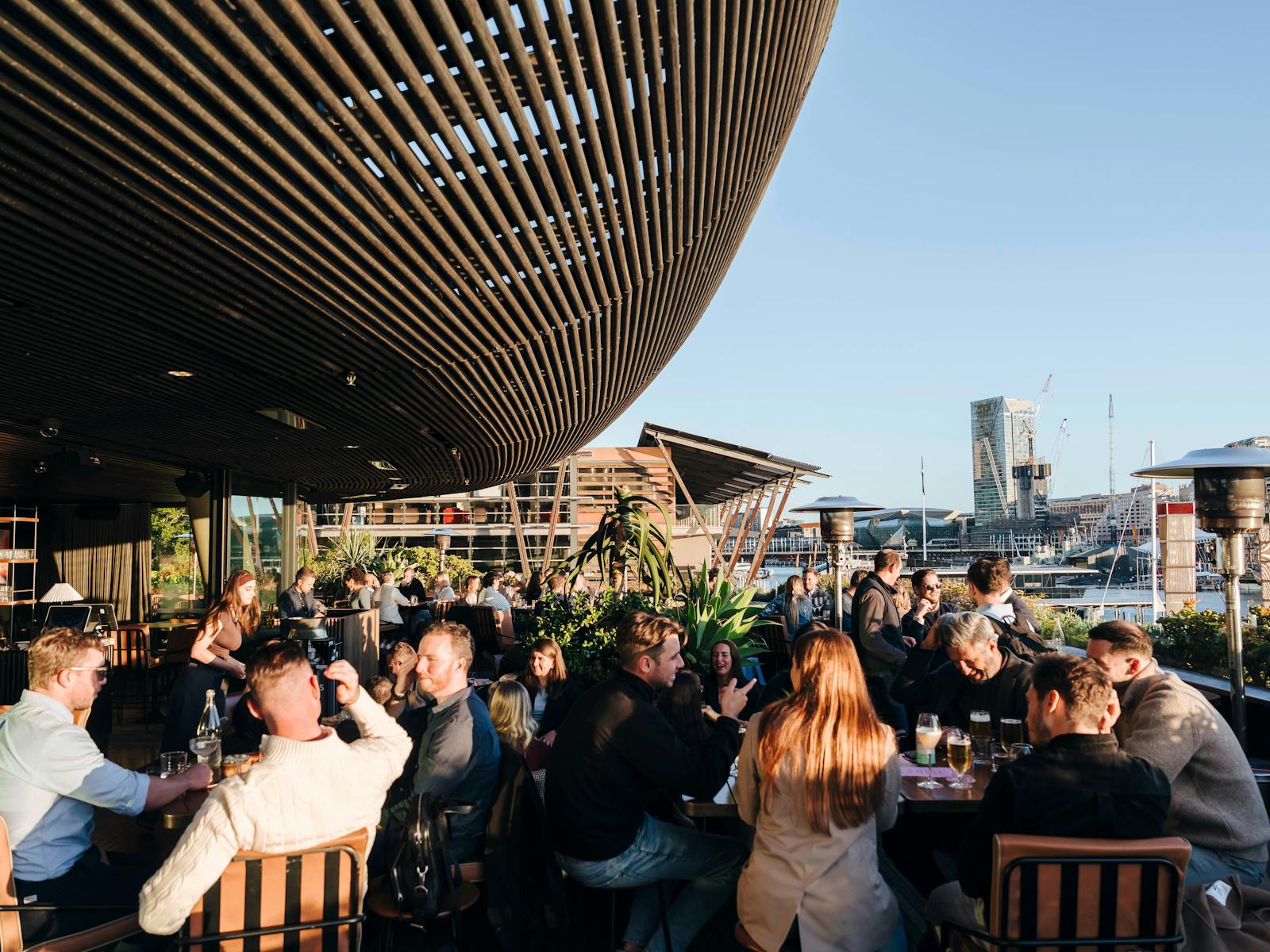 People on rooftop bar