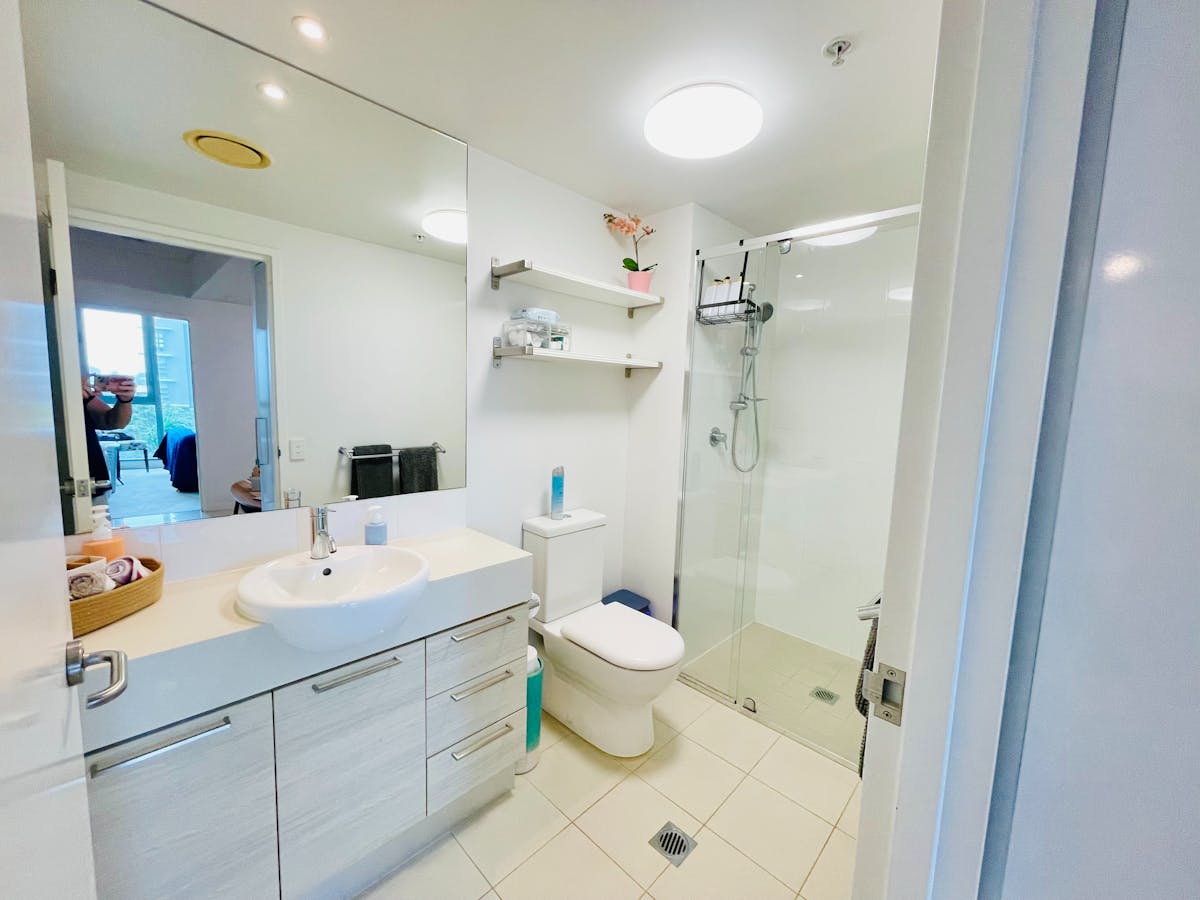 Light, modern bathroom facilities