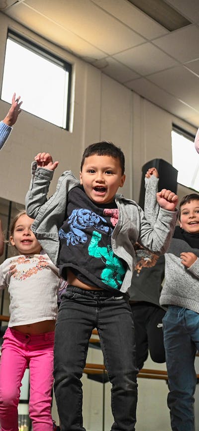 Kids jumping for joy at Tuggeranong Arts Centre