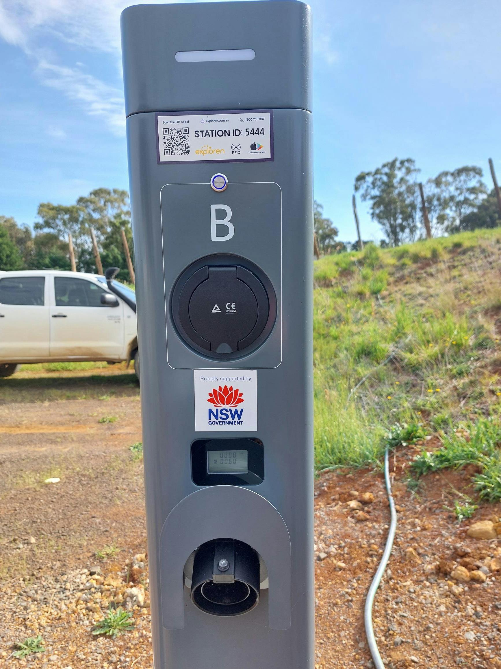 EV charger at Rikard Wines