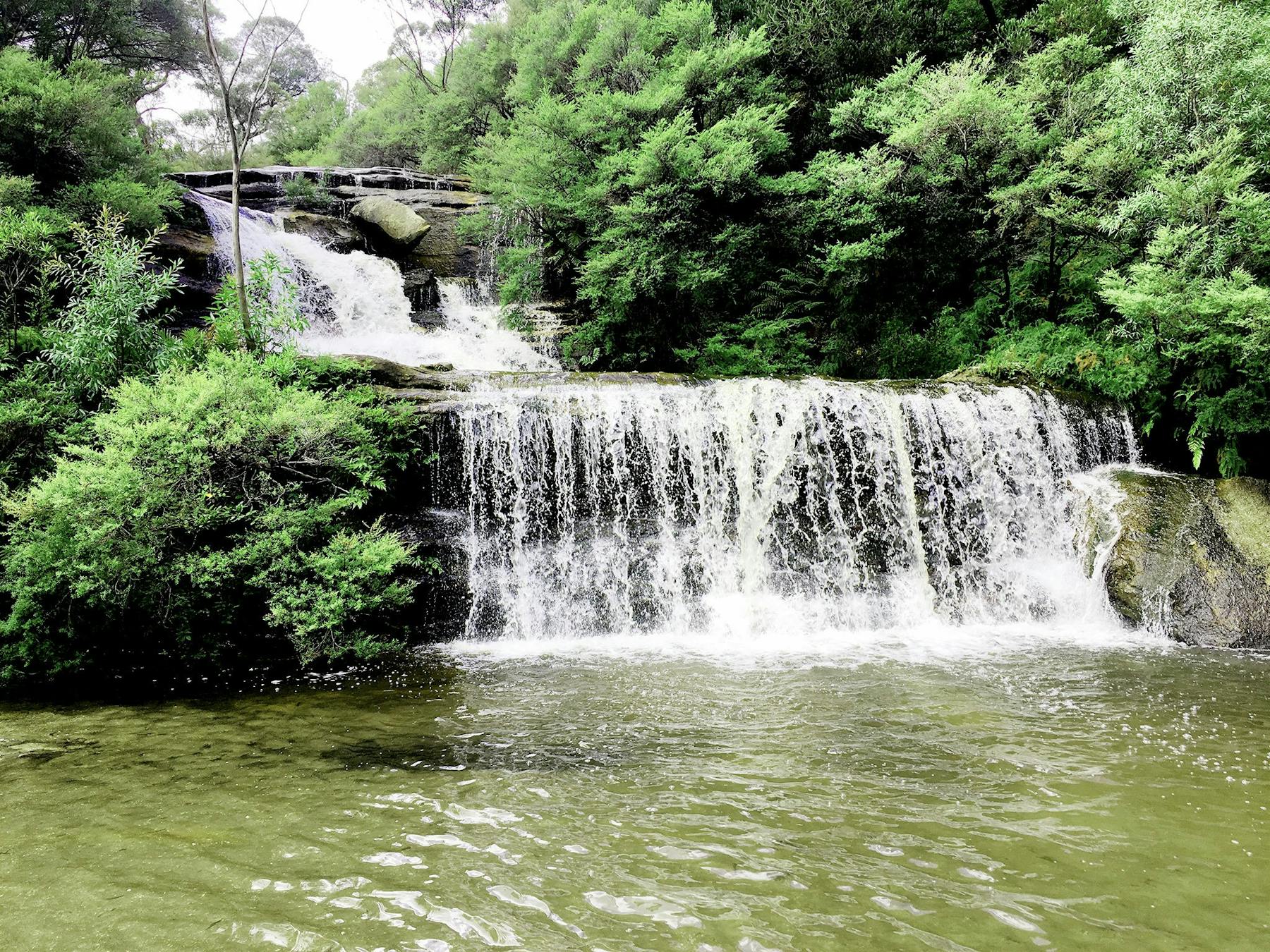 Blue Mountains casading waterfall, one of the many stunning sights on a private tour