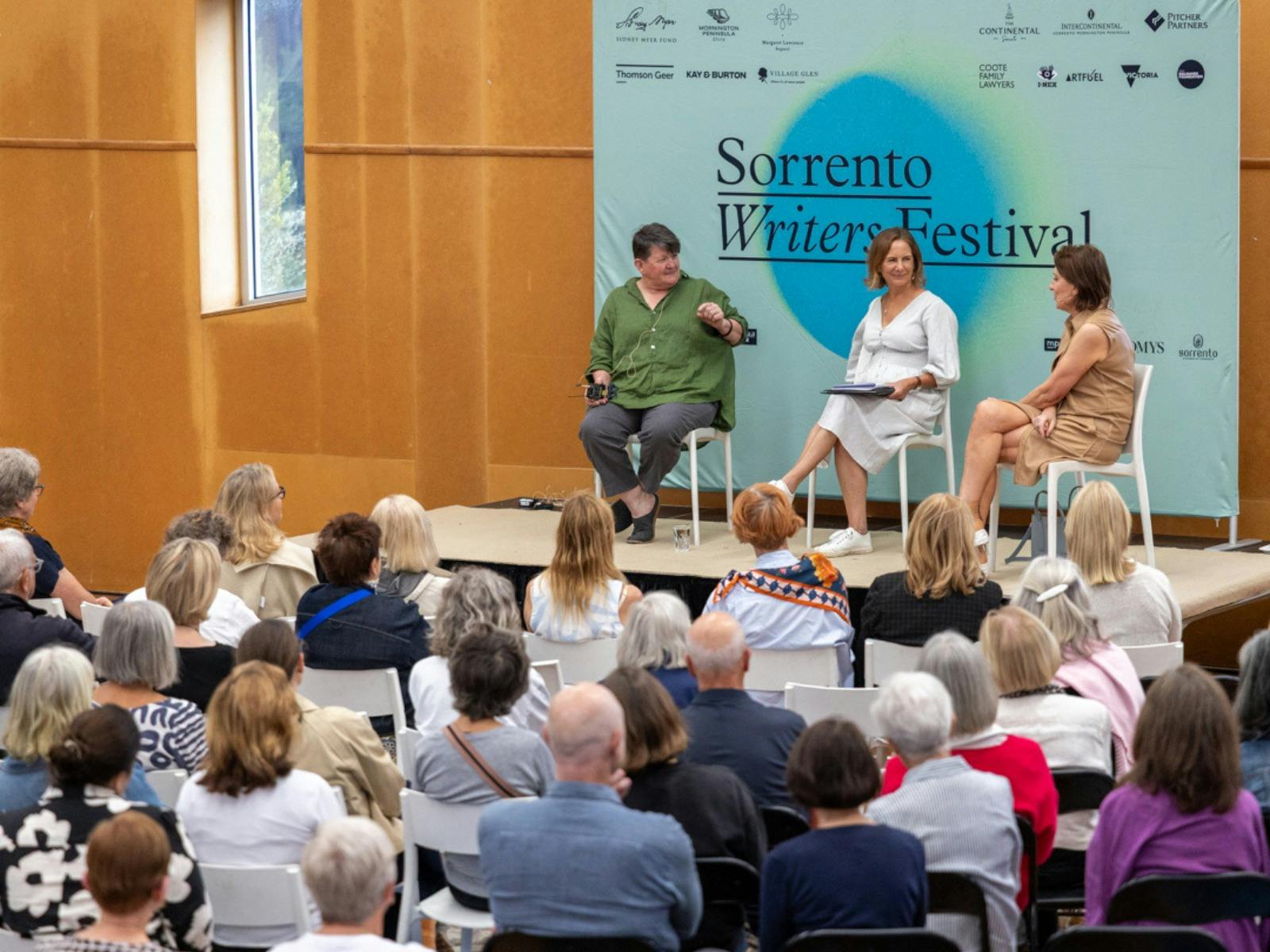 A panel and audience at the Community Centre, Sorrento Writers Festival