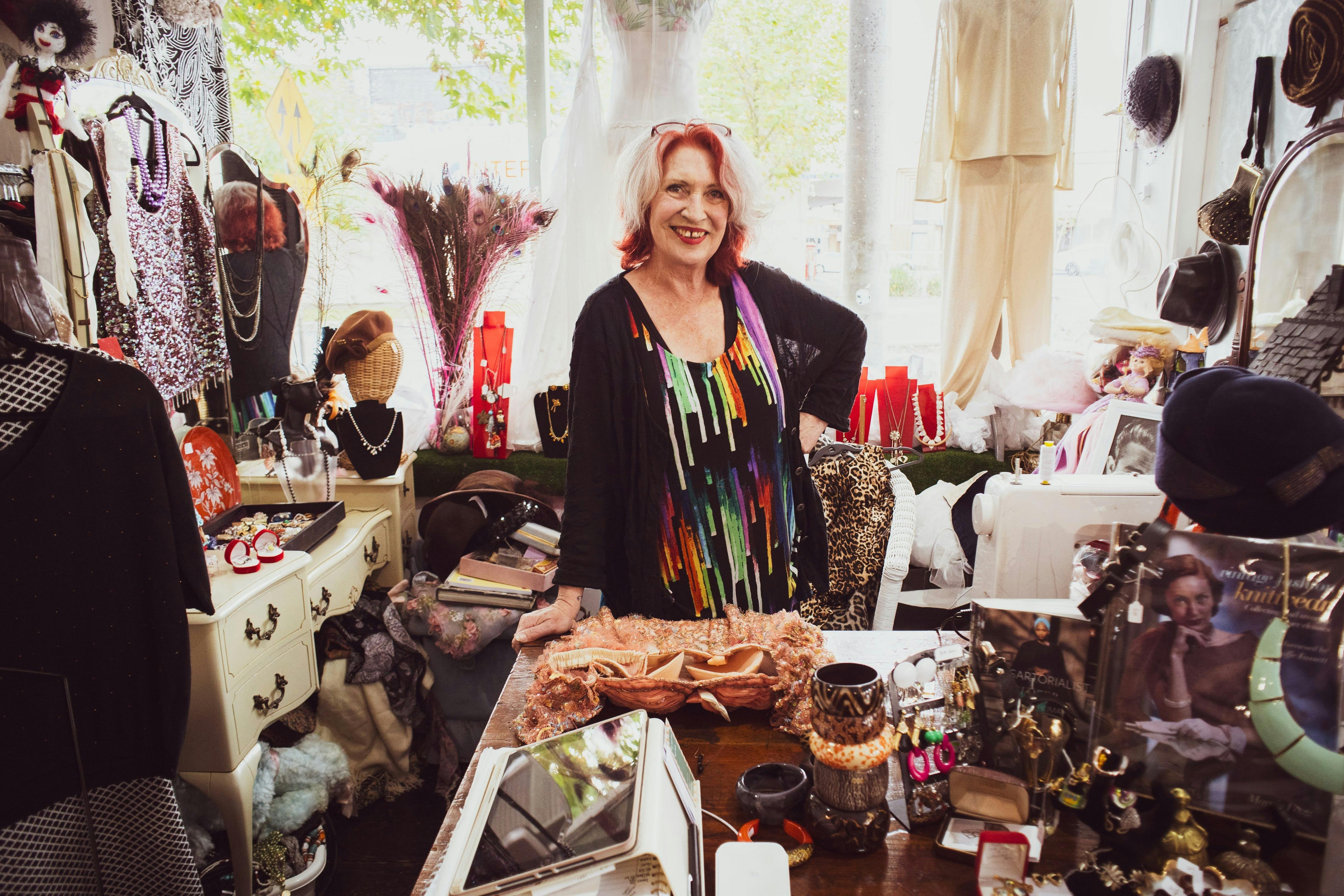 Shop owner Diane in her shop The Dressing Room Recycled