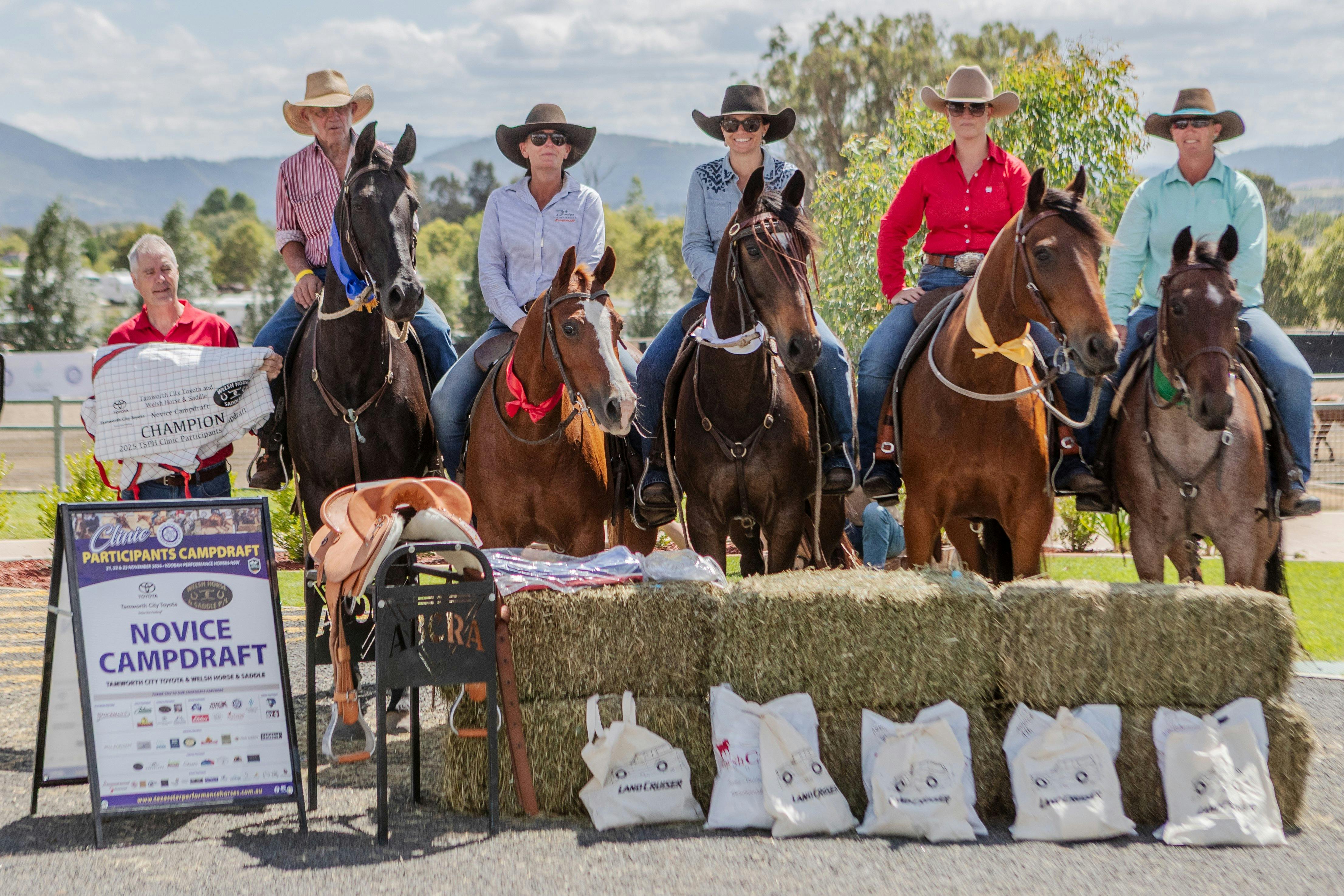2025 Texas Star Performance Horses Clinic Participants Campdraft - Novice Campdraft Placegetters