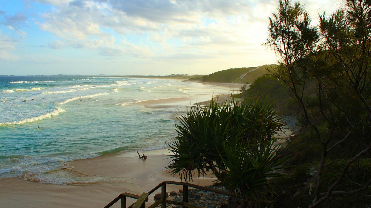 View South along the sublime Brooms Head Back Beach.