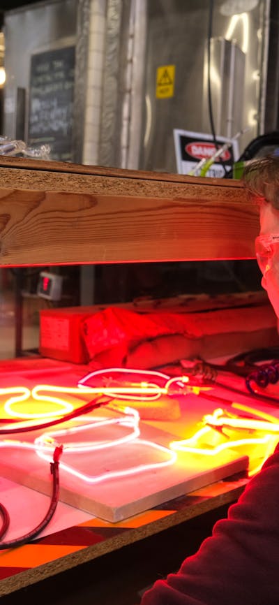 Neon bending at Canberra Glassworks