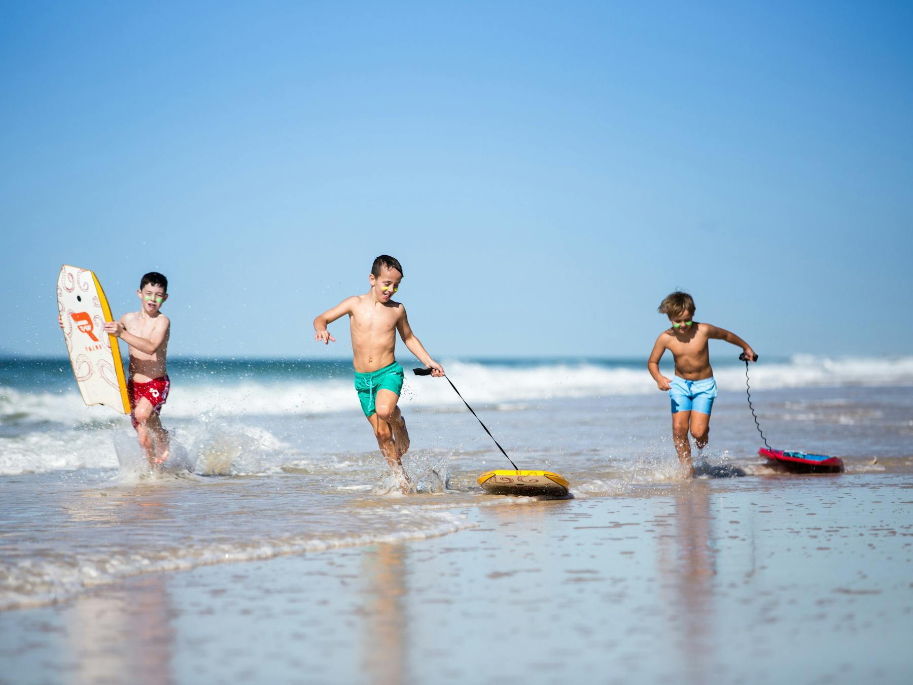 Kids playing at Woorim Beach, Bribie Island