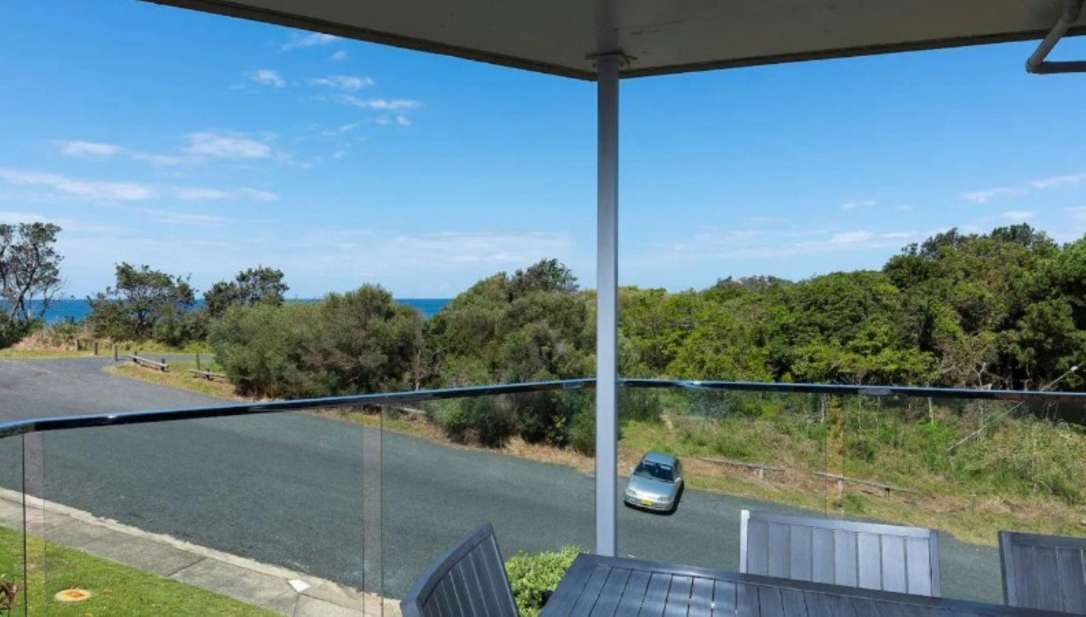 Balcony with water glimpses