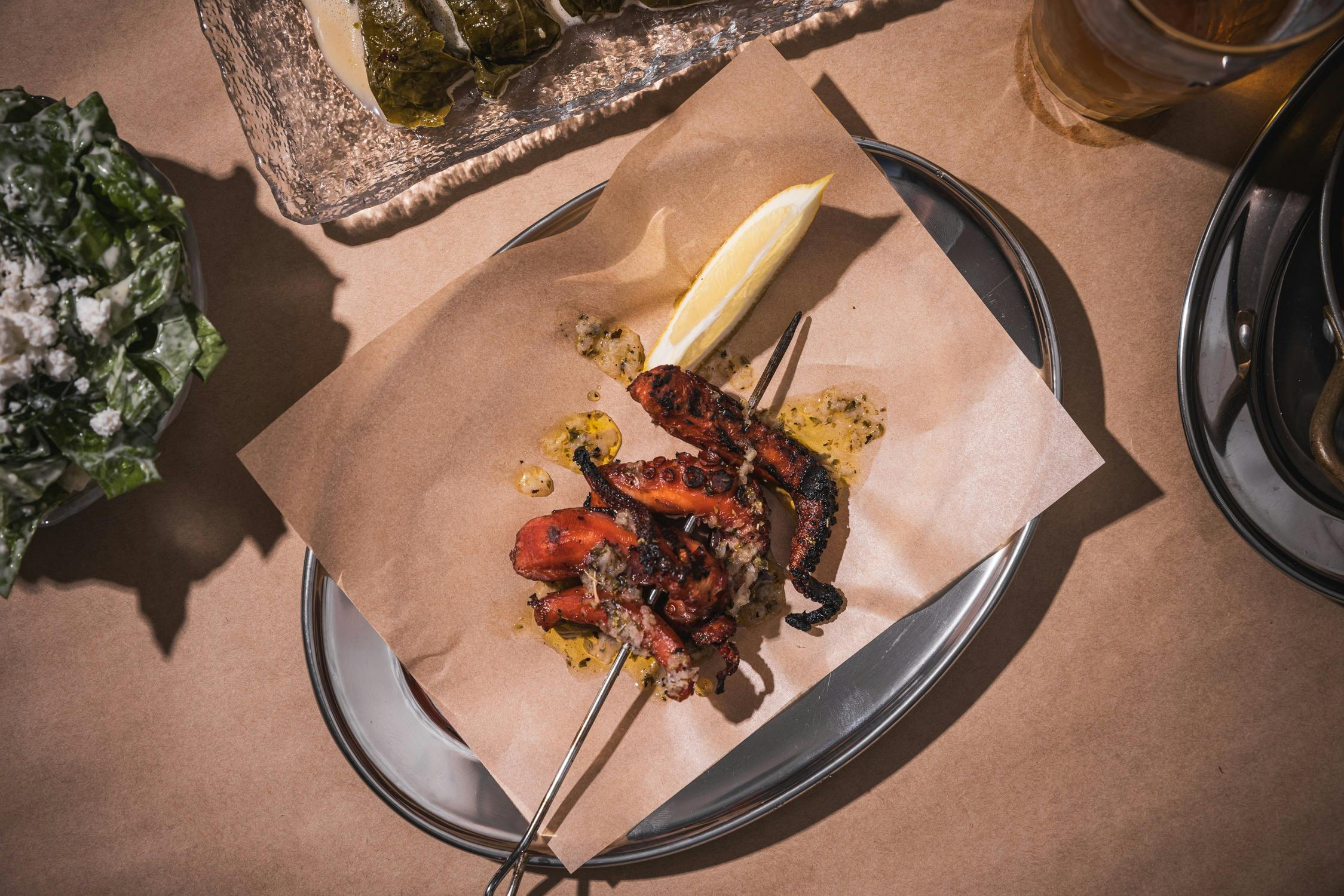 Homer Rogue Taverna, Grilled souvlaki octopus