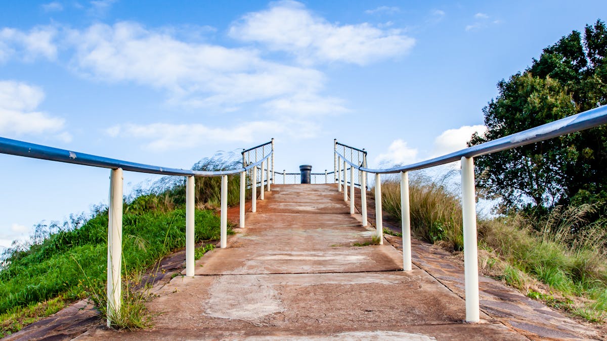 Steps to top Mt Wooroolin
