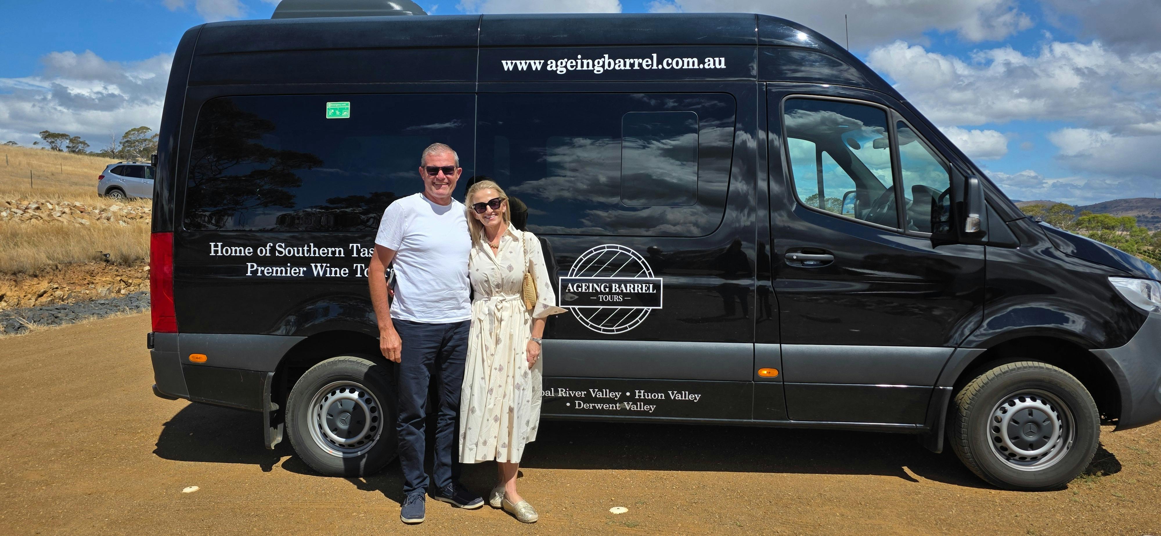 Happy customers with bus