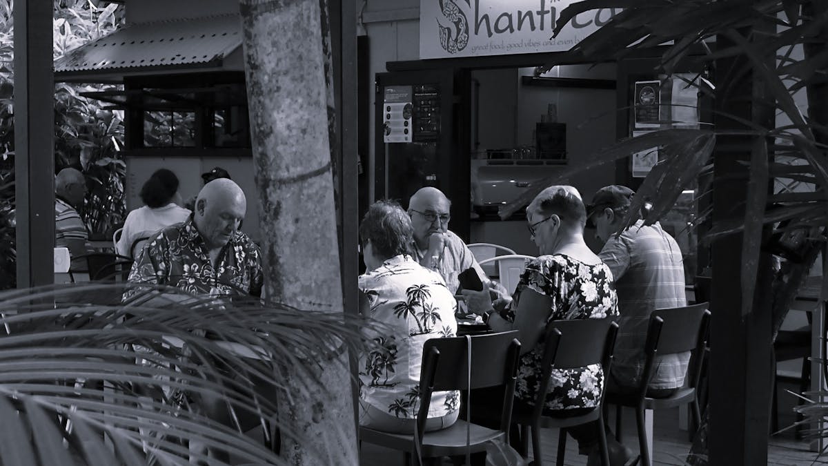 Dining on the back deck, Shanti Cafe, Mission Beach, Queensland