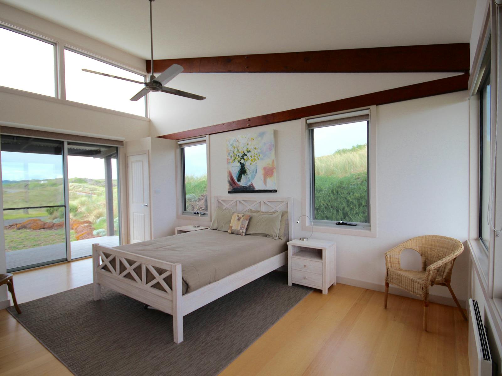 Main bedroom at Turnstone Beach House