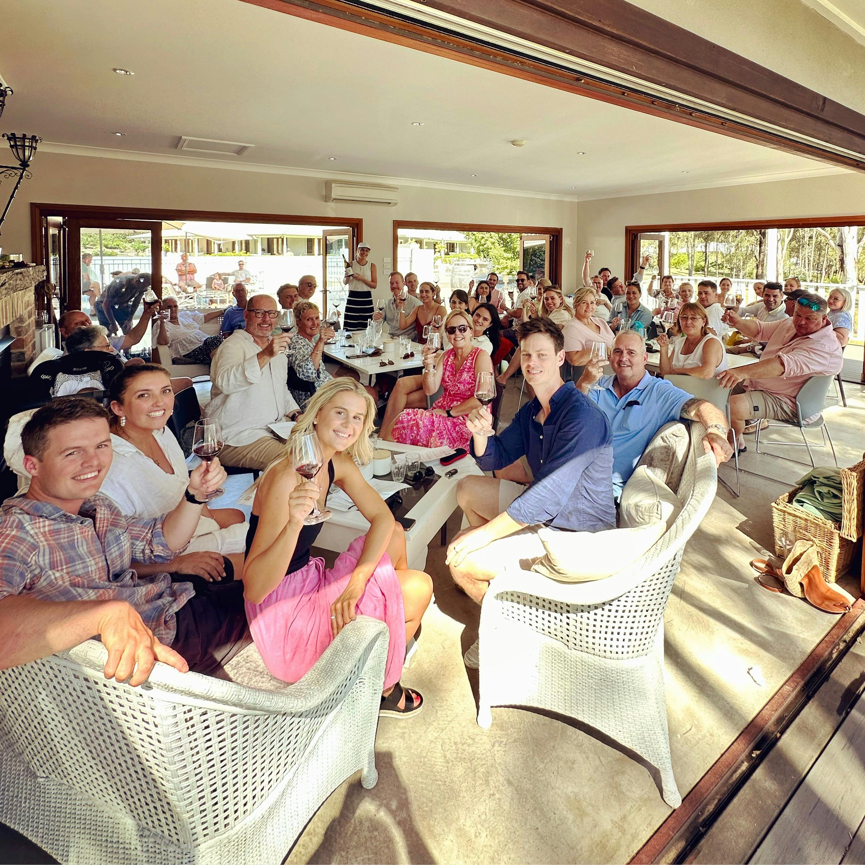 Private group wine tasting event in the Hunter Valley.