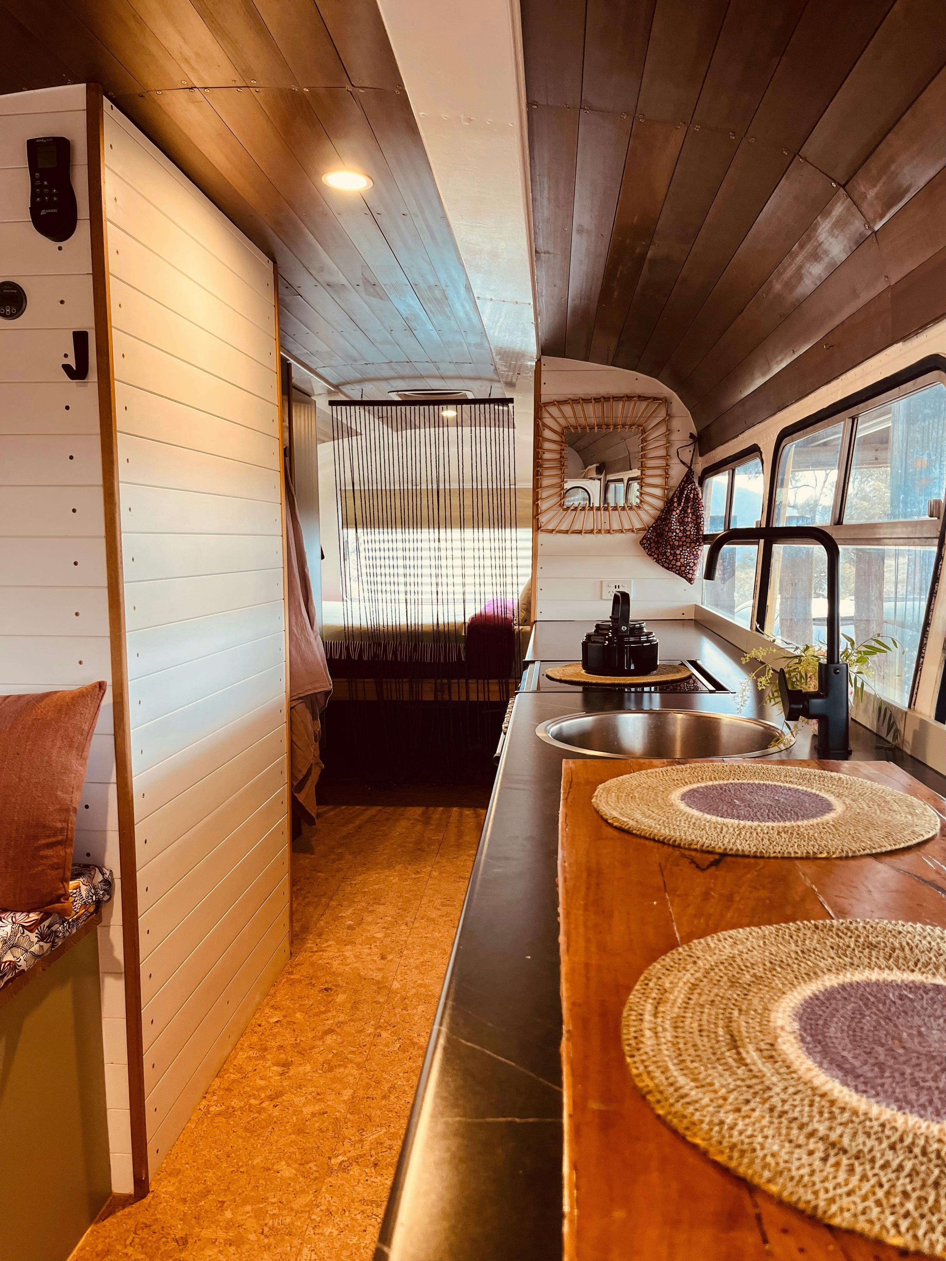 Looking down the bus from entry