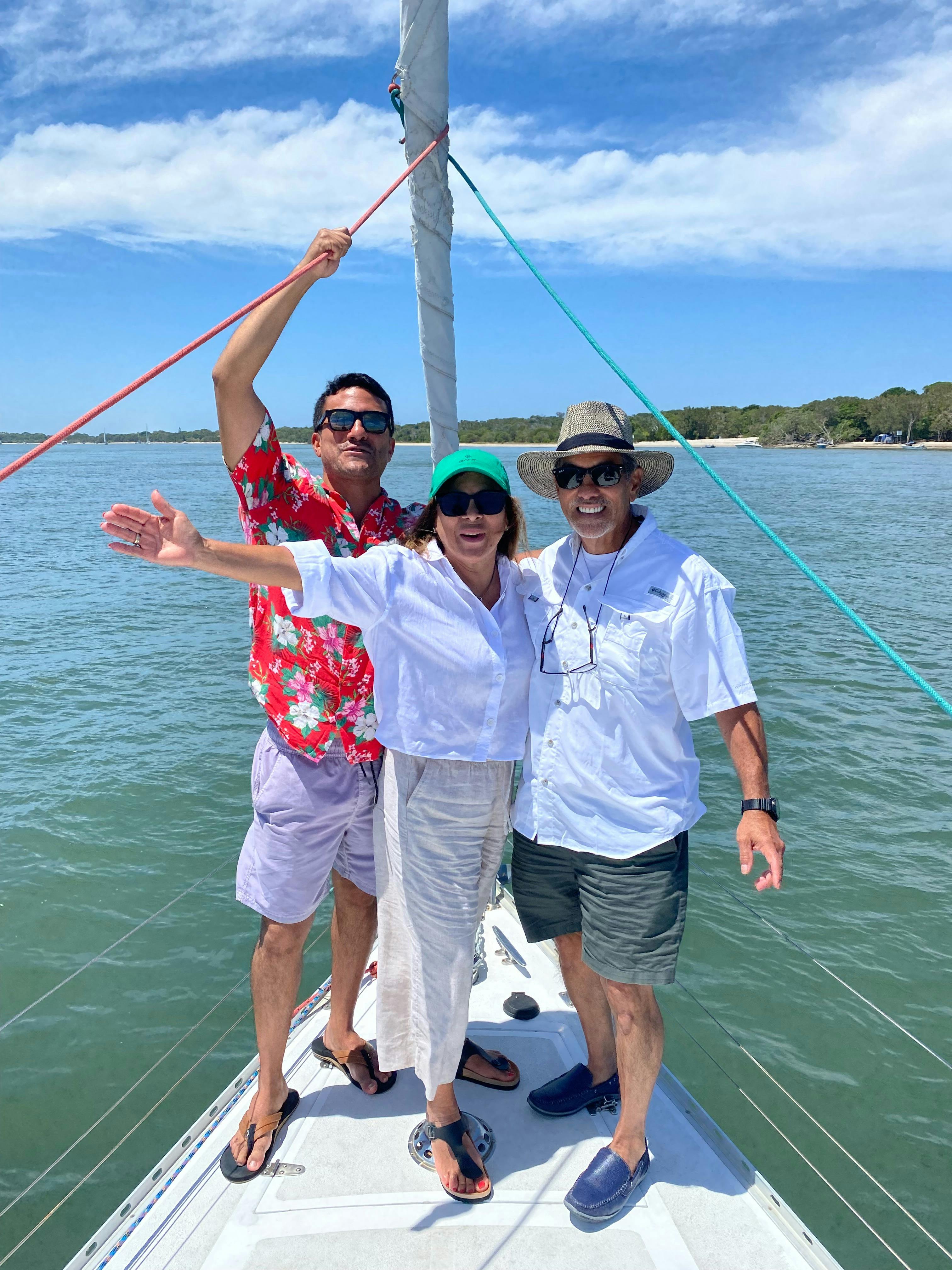 USA family visitors sailing.