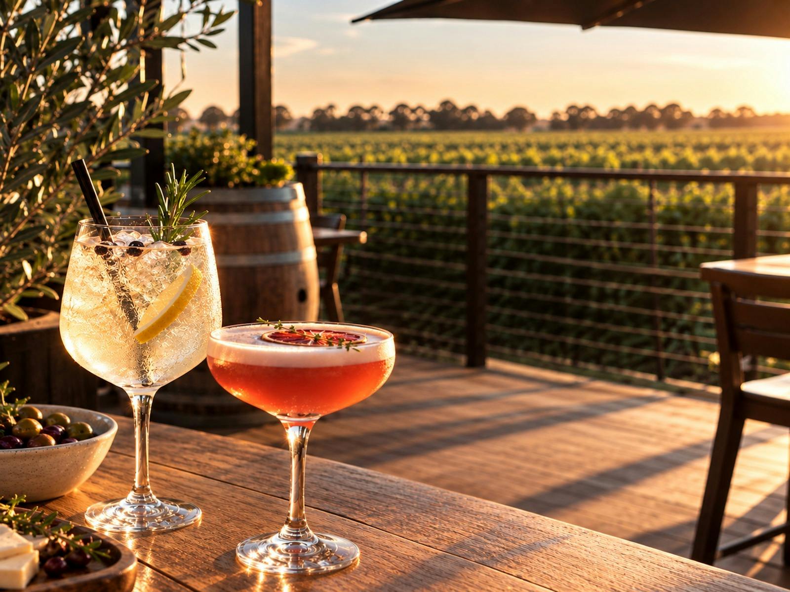 Cocktails on the Deck at Brand's Laira