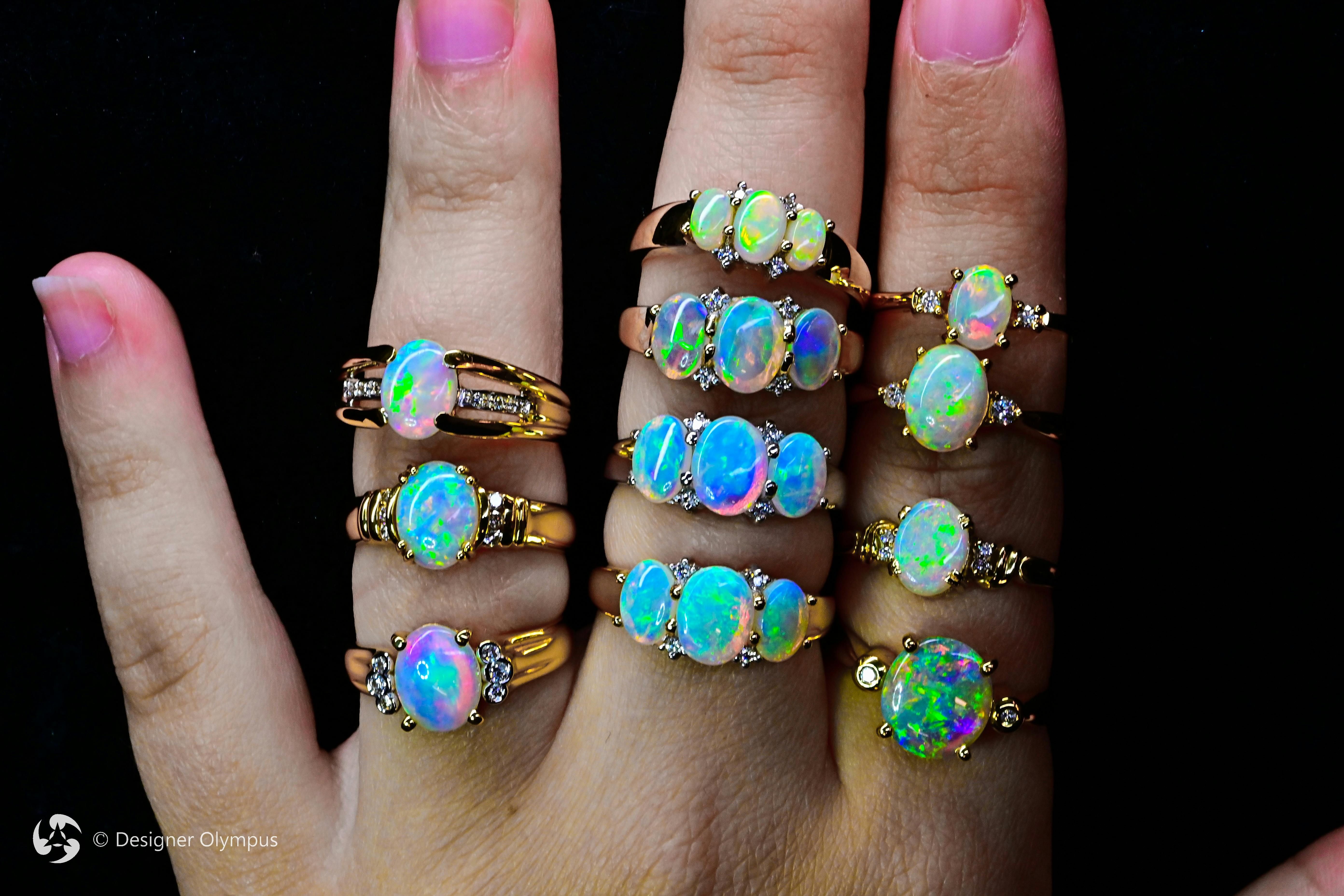 Opal Rings on Hand