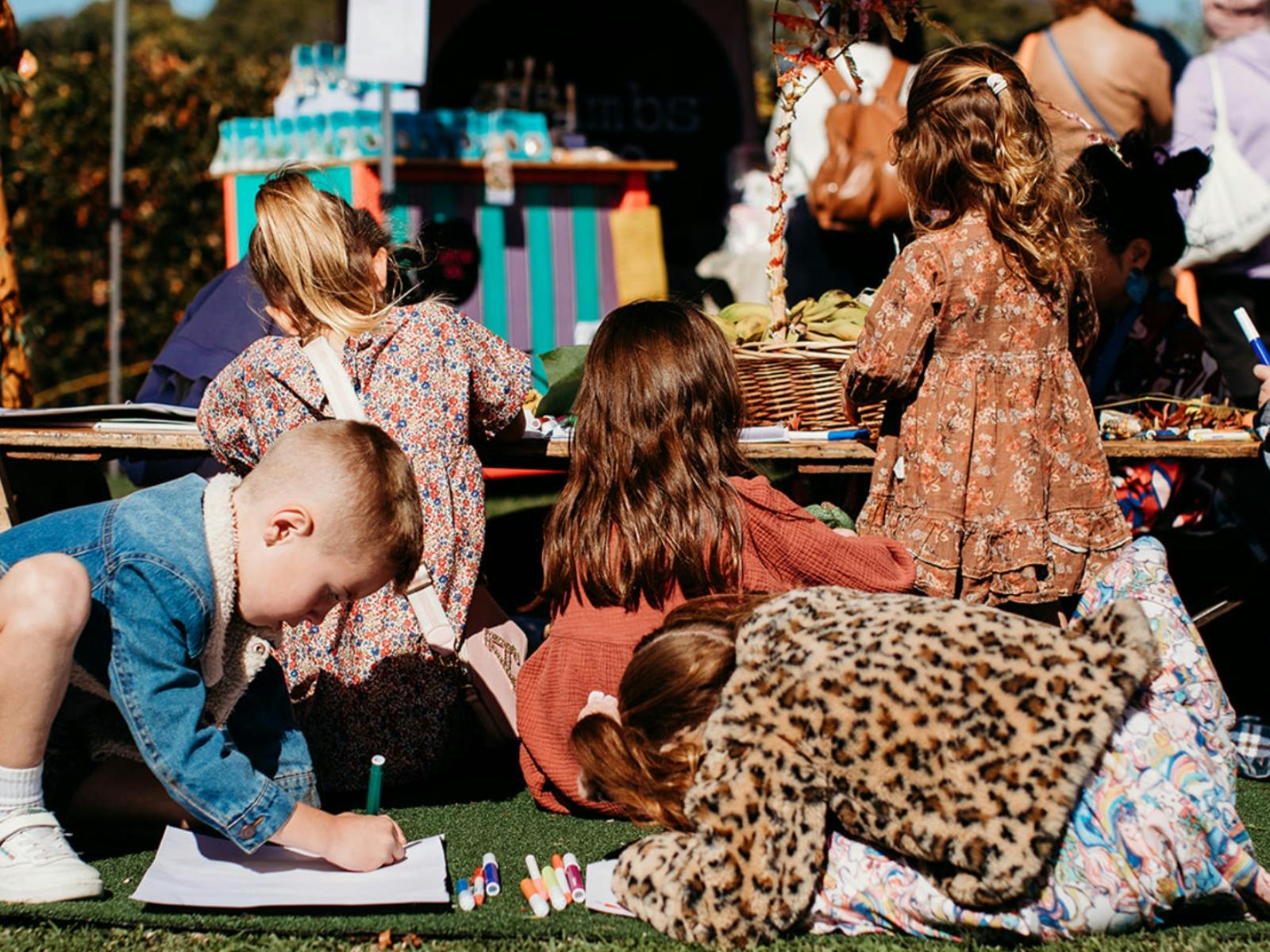 children doing art activities