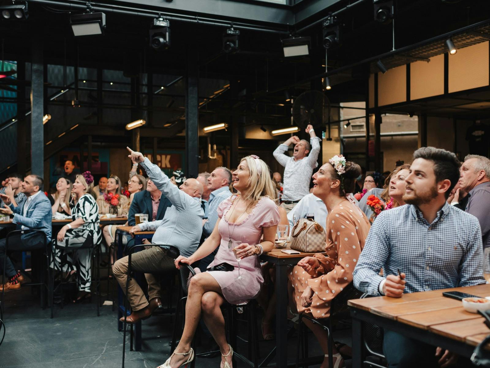 Guests watching the Melbourne Cup at The District in Adelaide.