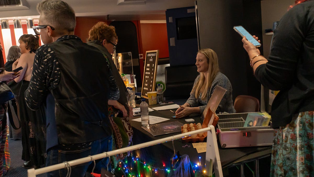 2024 show. A shot of the foyer and merch desk