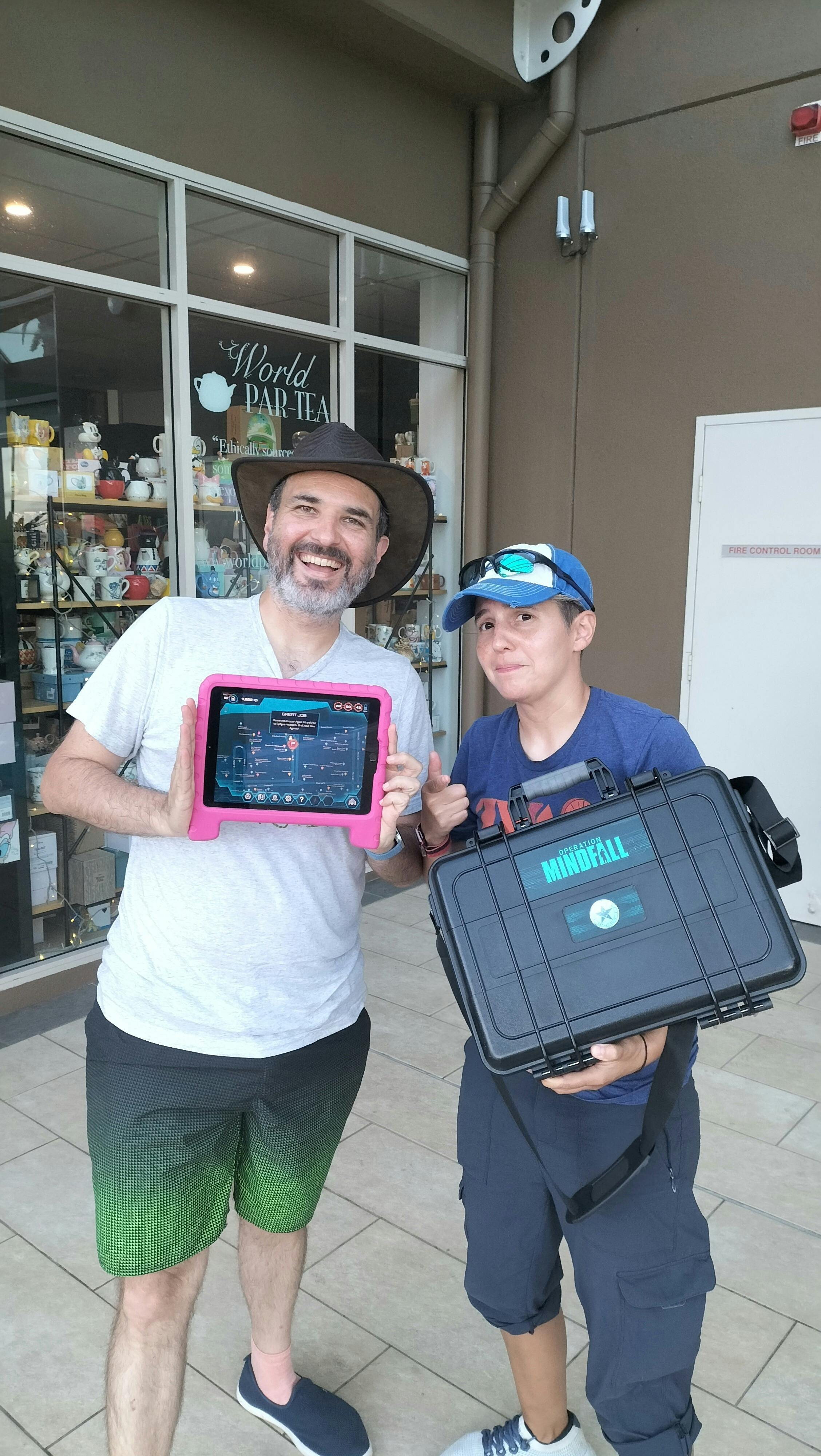 Couple on a date night playing an escape game