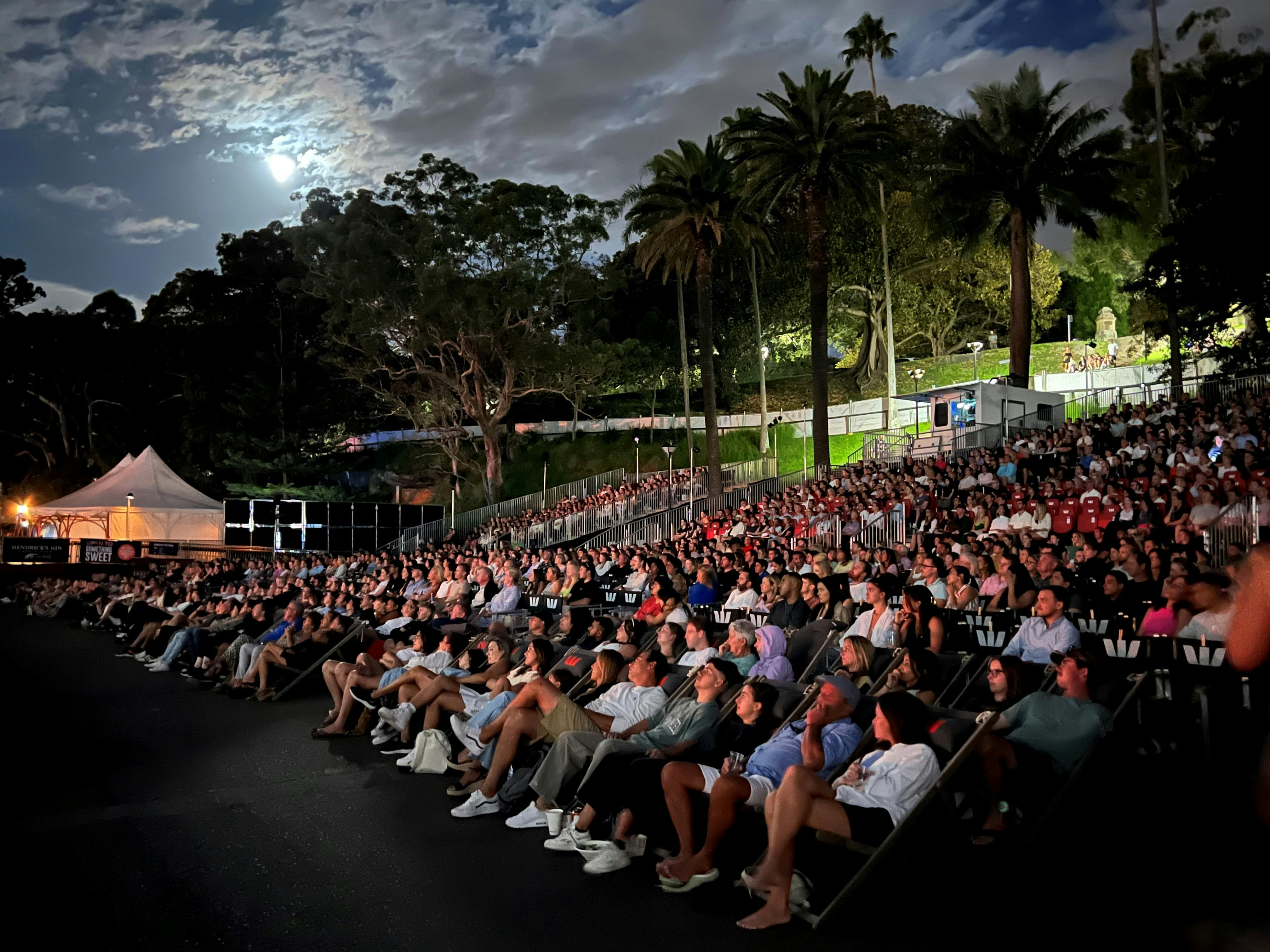 full grandstand under the moonshine