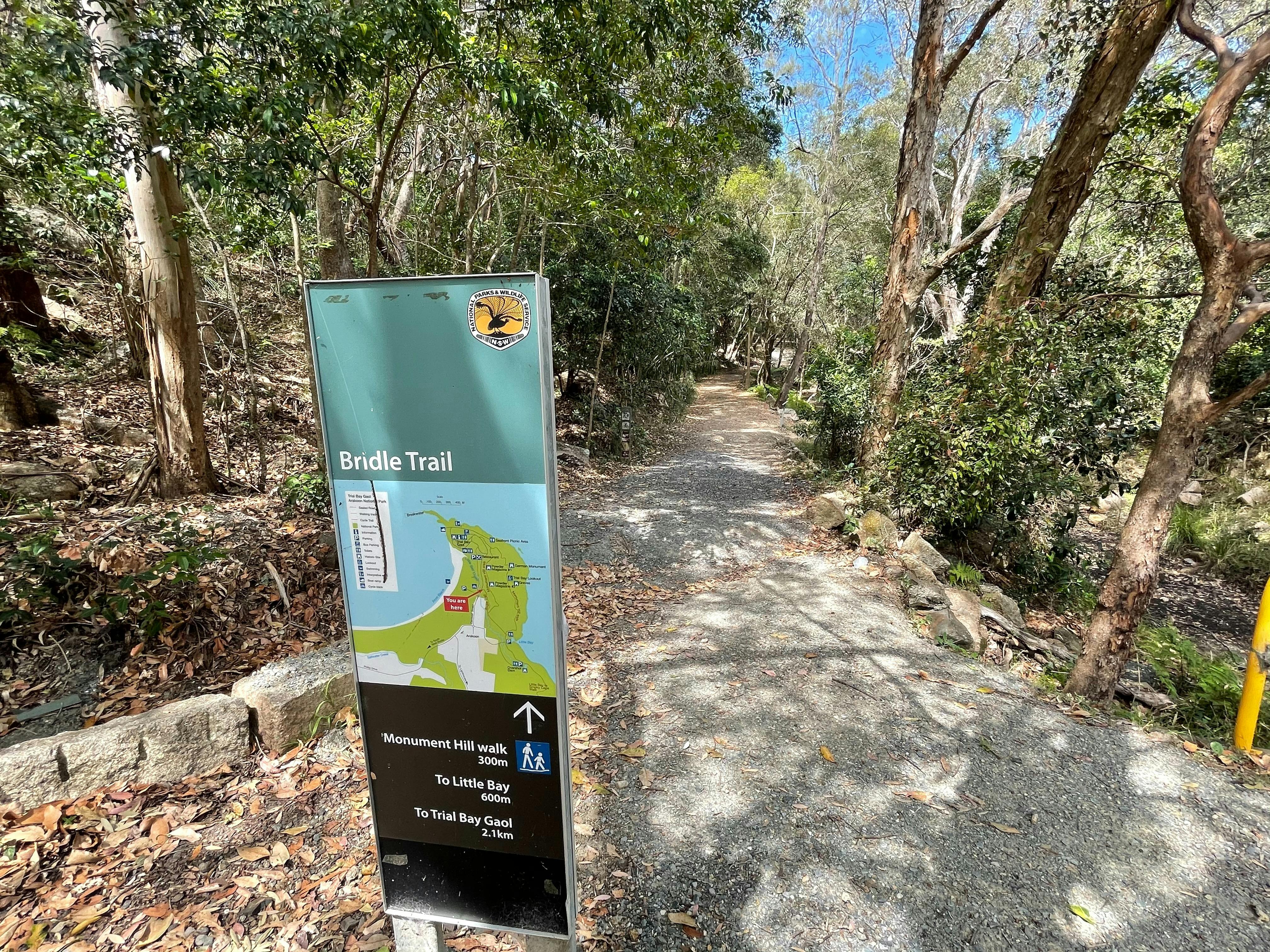 Signage at the Bridle Track start point