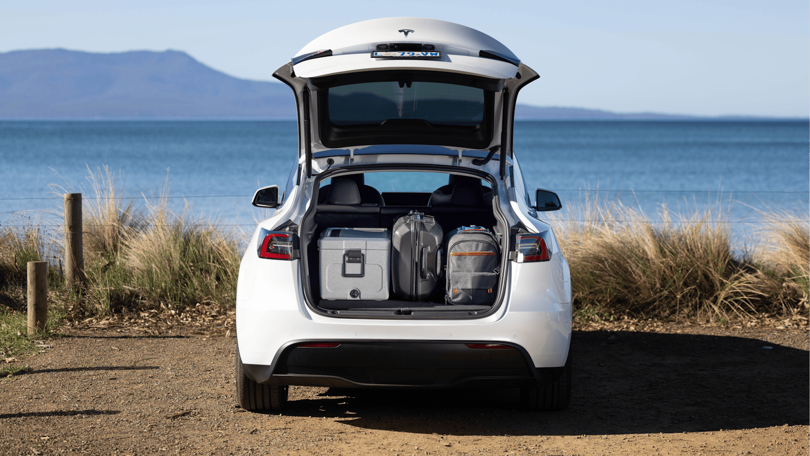 No shortage of storage capacity for luggage in the trunk of a Tesla Model Y.