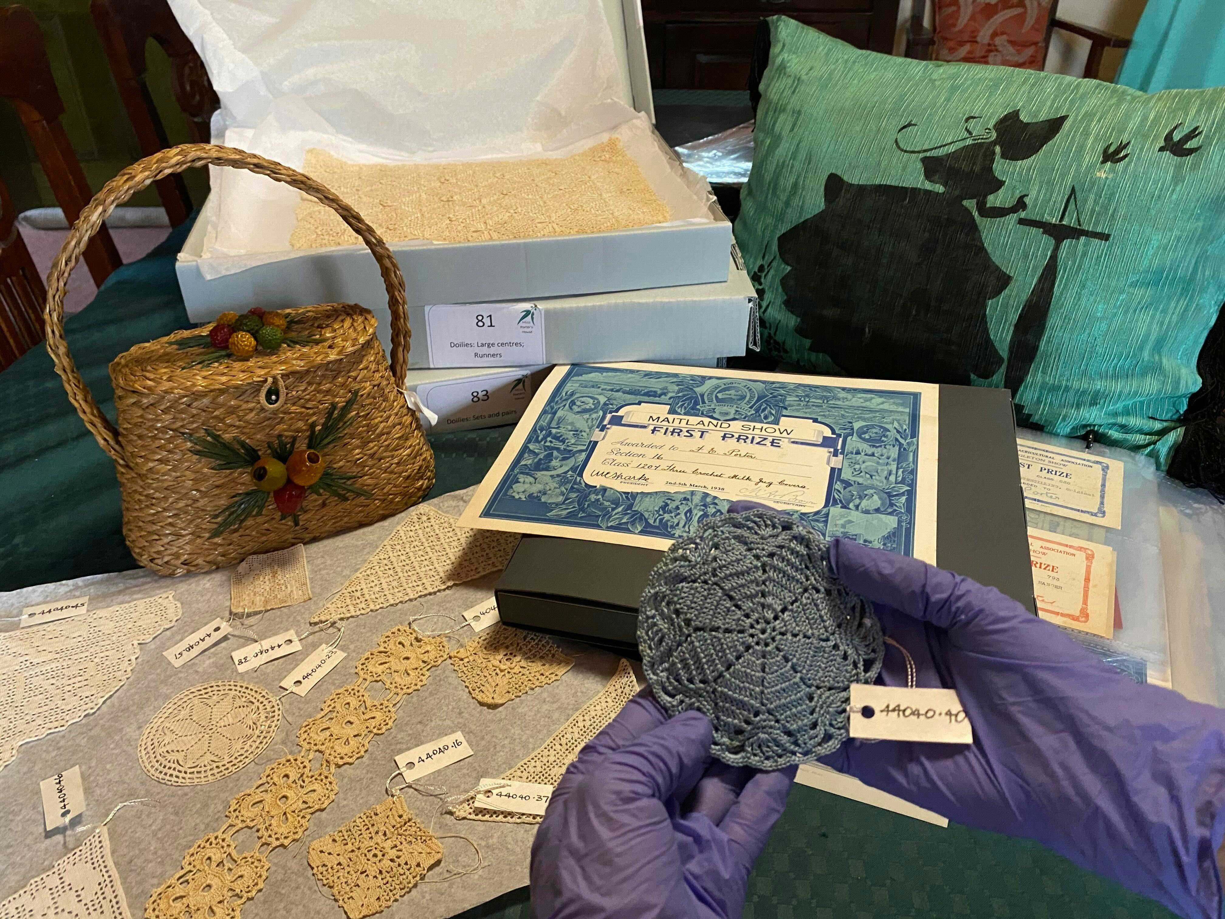 Craftsmanship - lace, crouching, stencilling, basket making and awards