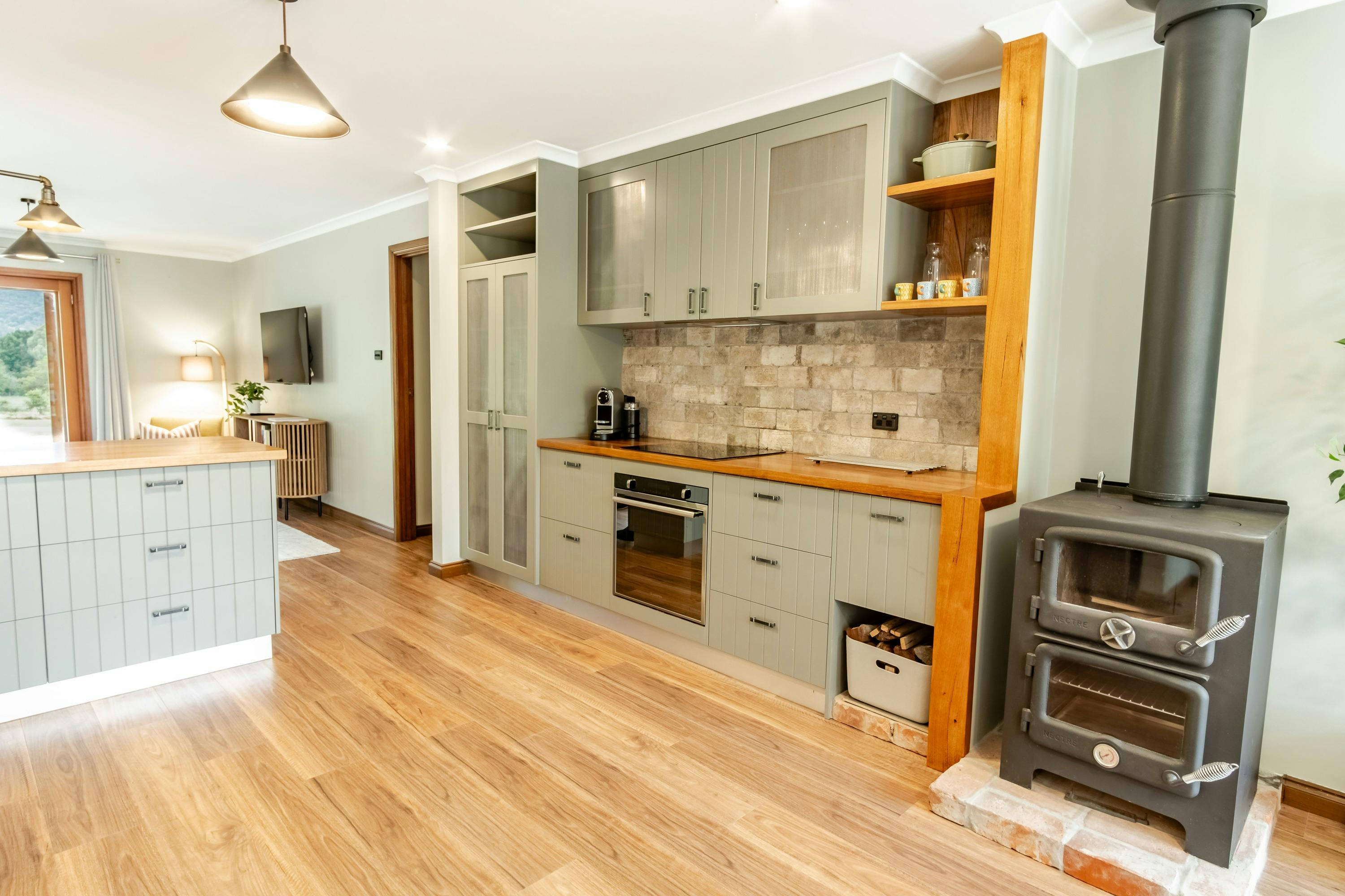 Kitchen area at Buffalo Bliss with Alpine Valley Getaways