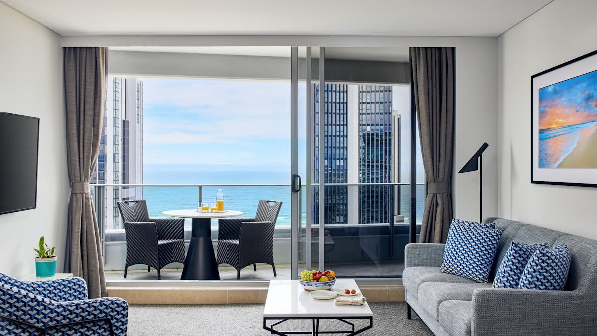 Living and balcony area